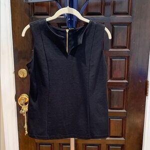 Talbots Black Top with Gold Zipper